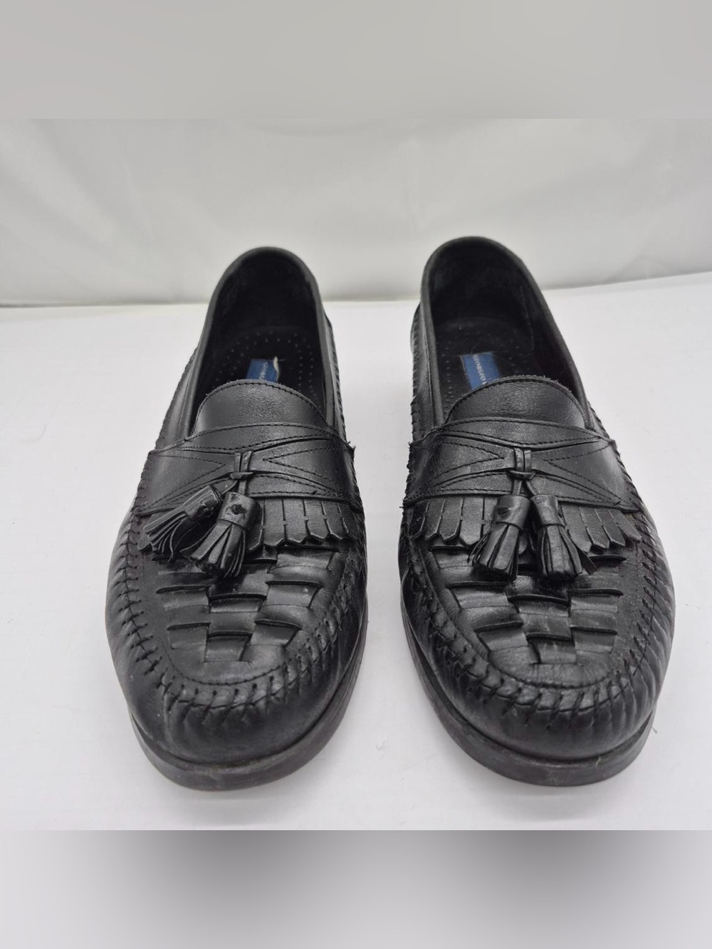Giorgio Brutini Men's Black Leather Woven Tassel Loafer Slip-On 11.5D 812